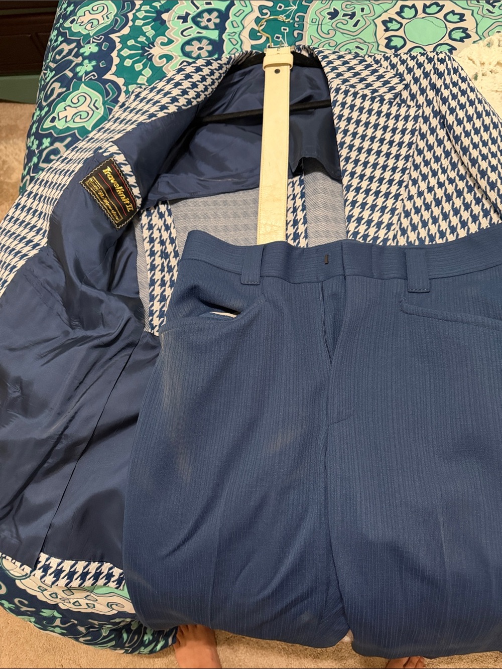 This vintage Sears "Travelknit II" jacket  and pants 70s
